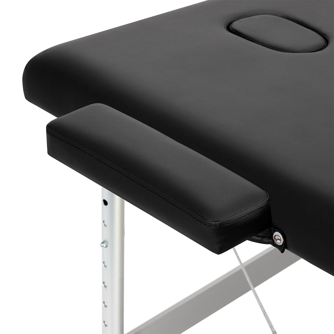 Camilla de masaje plegable de aluminio Balance 3 zonas negro