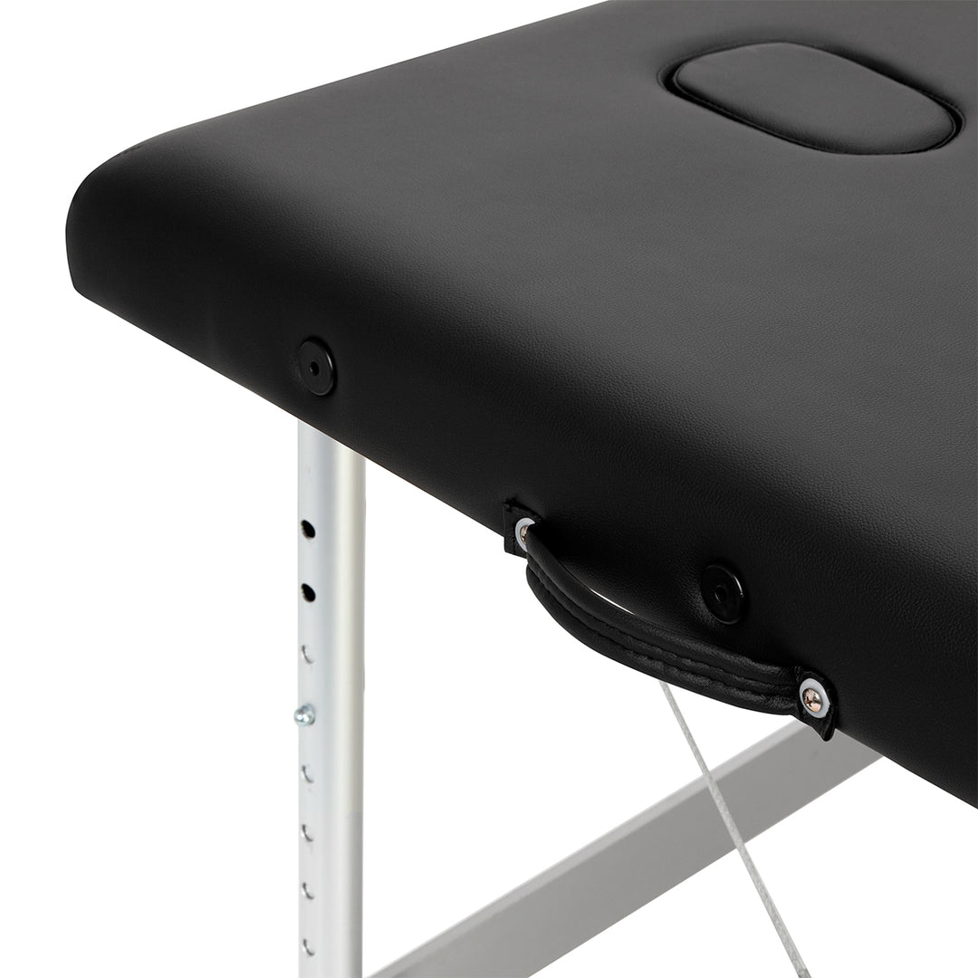 Camilla de masaje plegable de aluminio Balance 3 zonas negro