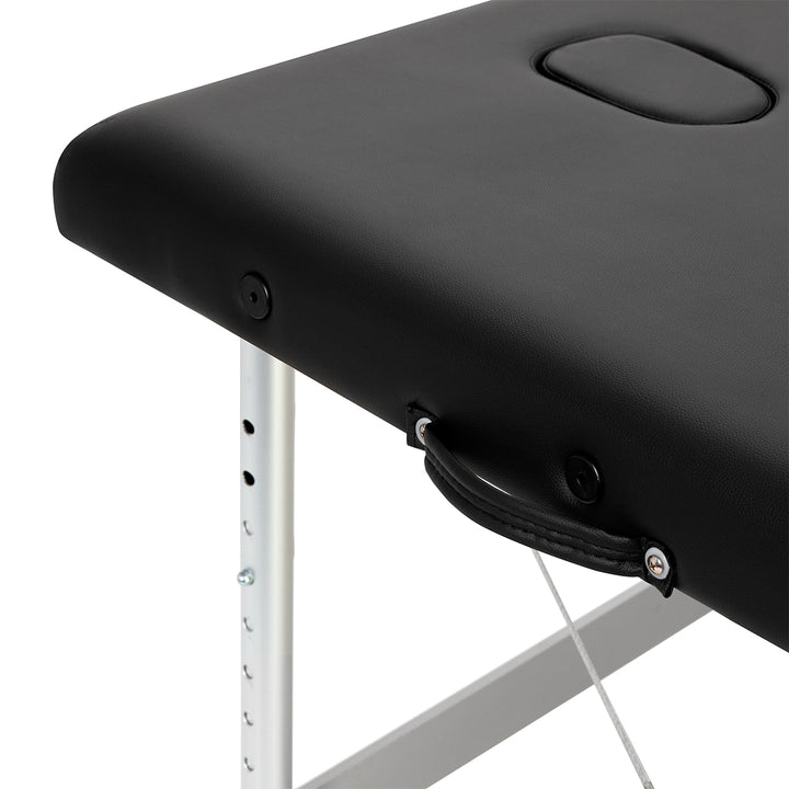 Camilla de masaje plegable de aluminio Balance 3 zonas negro