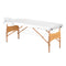 Camilla de masaje plegable de madera de haya Balance Lux 2 zonas blanco