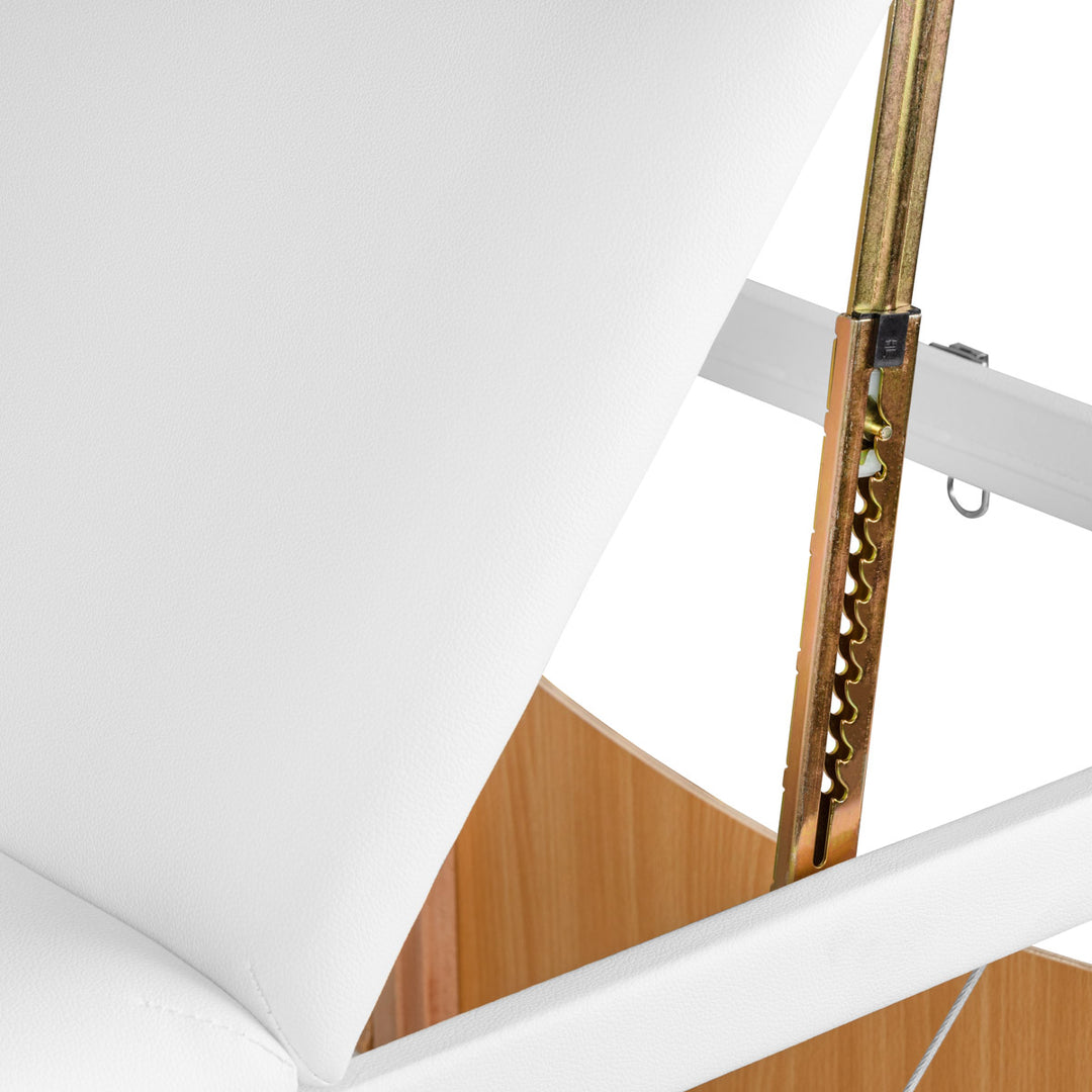 Camilla de masaje plegable de madera de haya Balance Lux 3 zonas blanco