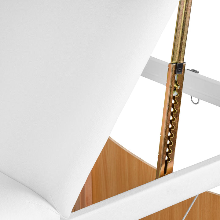 Camilla de masaje plegable de madera de haya Balance Lux 3 zonas blanco