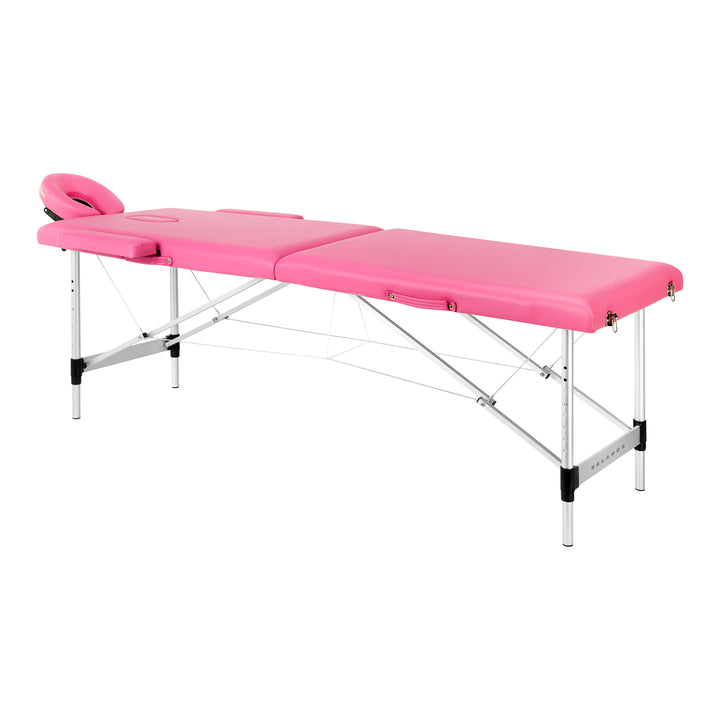 Camilla de masaje plegable de aluminio Balance 2 zonas rosa