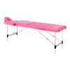 Camilla de masaje plegable de aluminio Balance 2 zonas rosa