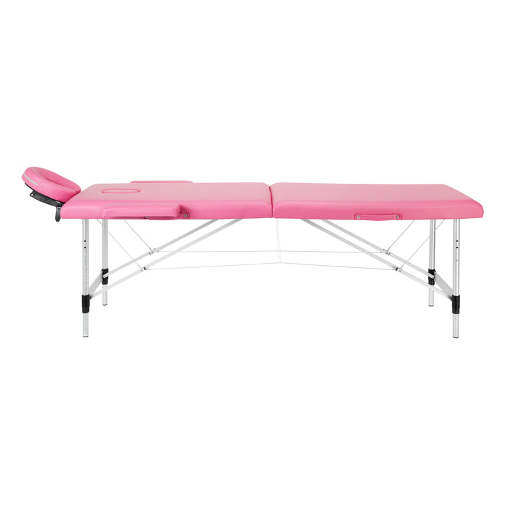 Camilla de masaje plegable de aluminio Balance 2 zonas rosa
