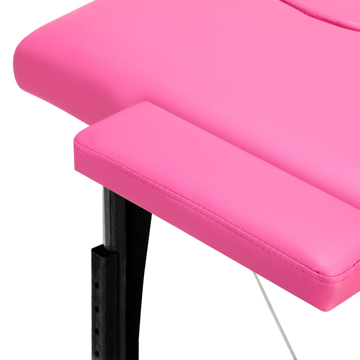 Camilla de masaje plegable de madera de haya Balance 2 zonas rosa