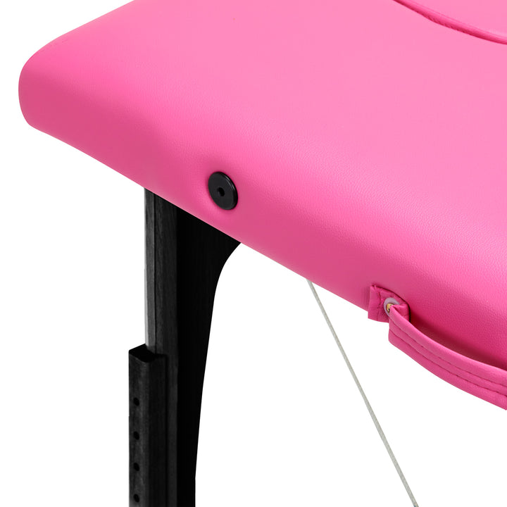 Camilla de masaje plegable de madera de haya Balance 2 zonas rosa