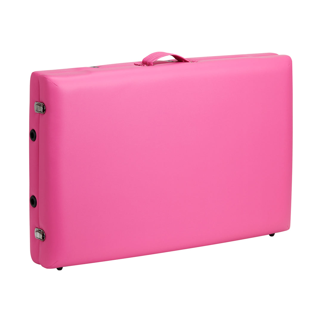 Camilla de masaje plegable de madera de haya Balance 2 zonas rosa