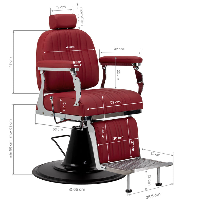 Sillón de Barberia Gabbiano Elias Rood - imagen 14