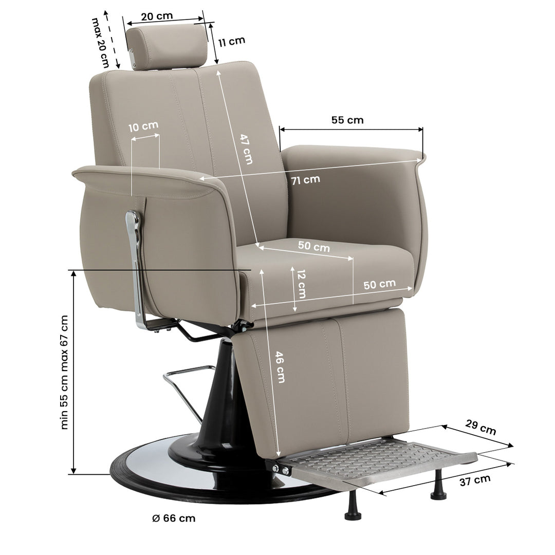 Sillón de Barberia Gabbiano Athena Gris - imagen 17