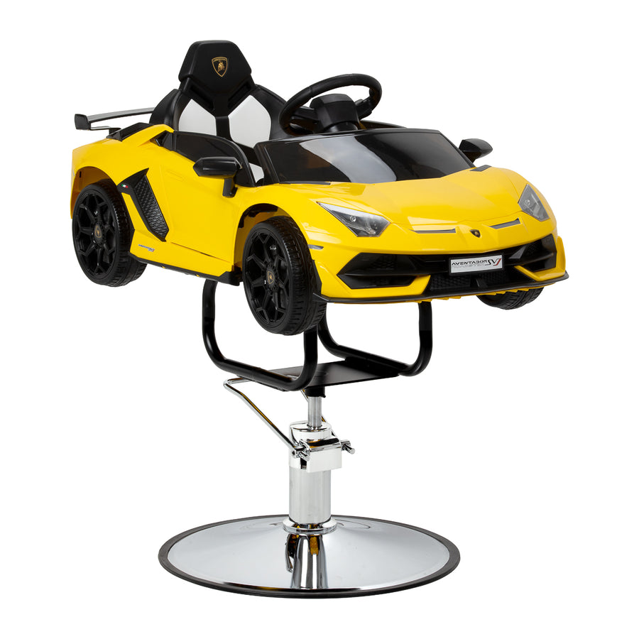 Sillón de peluquería infantil Coche Lamborghini Amarillo