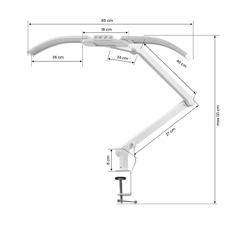 Lámpara LED con Abrazadera y Color e Intensidad de Luz Ajustables Glow L05 Blanca - imagen 9