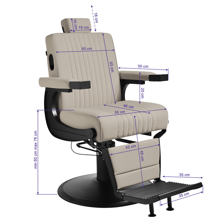Sillón de Barberia Gabbiano Levi Gris - imagen 16