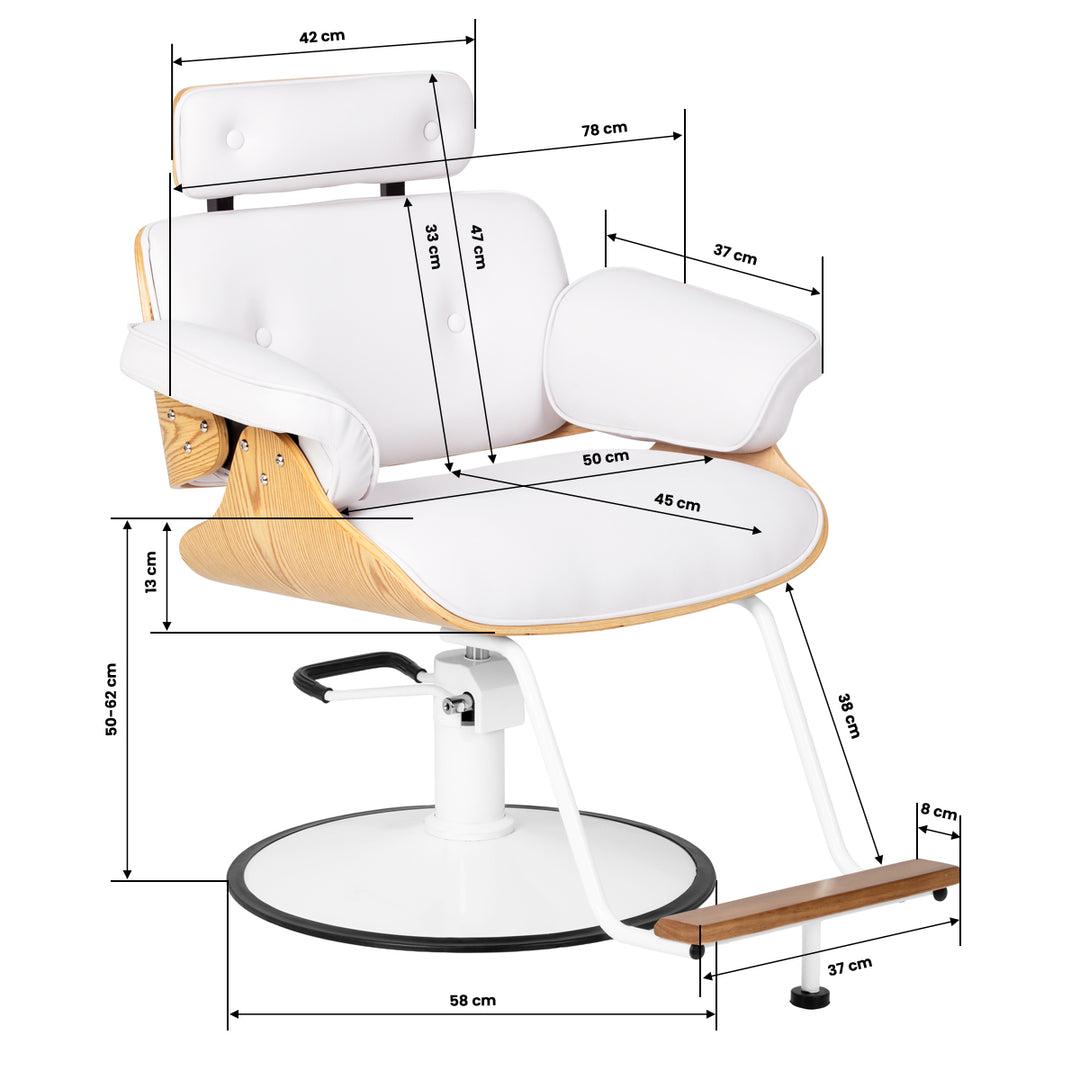 Sillón de peluquería Gabbiano Florence Blanco - imagen 11