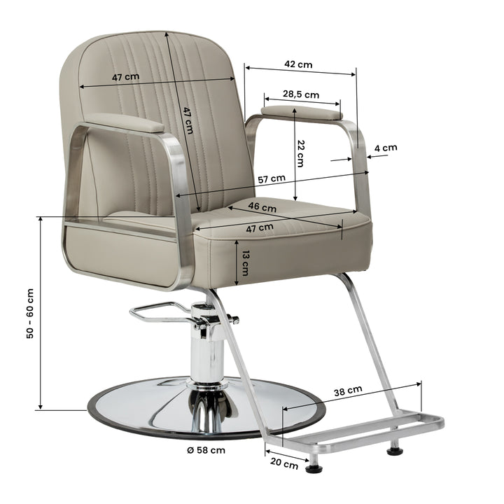 Sillón de peluquería Gabbiano Acri Beige - imagen 10