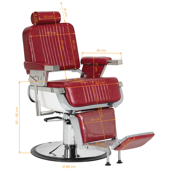 Sillón de barbero Gabbiano Royal X Rojo - imagen 16