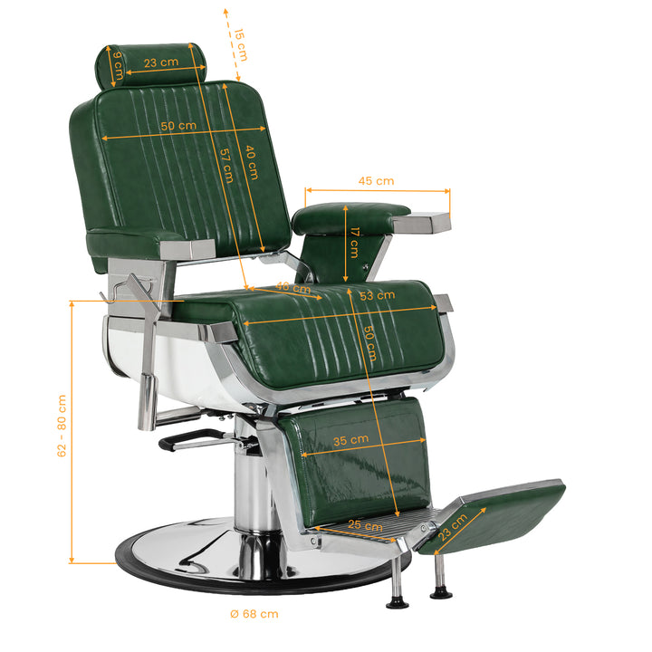 Sillón de barbero Gabbiano Royal X Verde - imagen 16