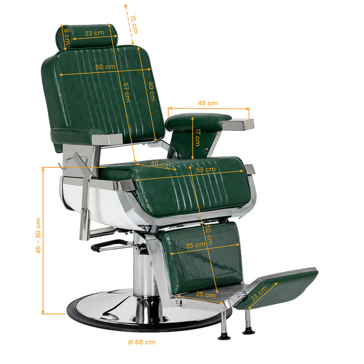 Sillón de barbero Gabbiano Royal X Verde - imagen 16