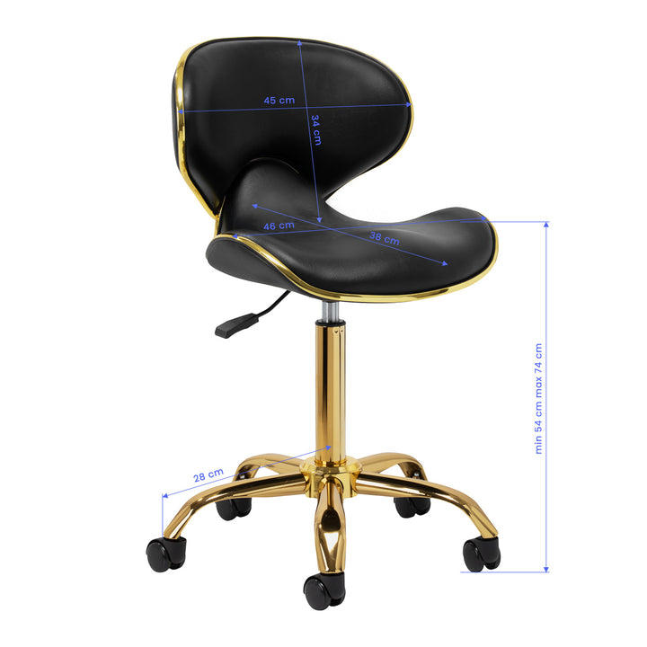 Silla de Salón con Ruedas y Respaldo Gabbiano Q-4599G v2 Negro - imagen 7