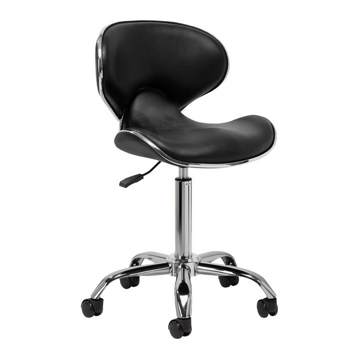 Silla de Salón con Ruedas y Respaldo Gabbiano Q-4599 v2 Negro