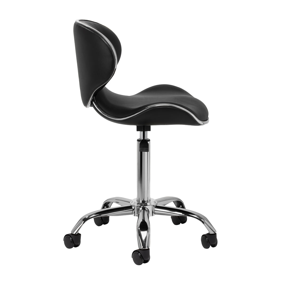 Silla de Salón con Ruedas y Respaldo Gabbiano Q-4599 v2 Negro - imagen 2