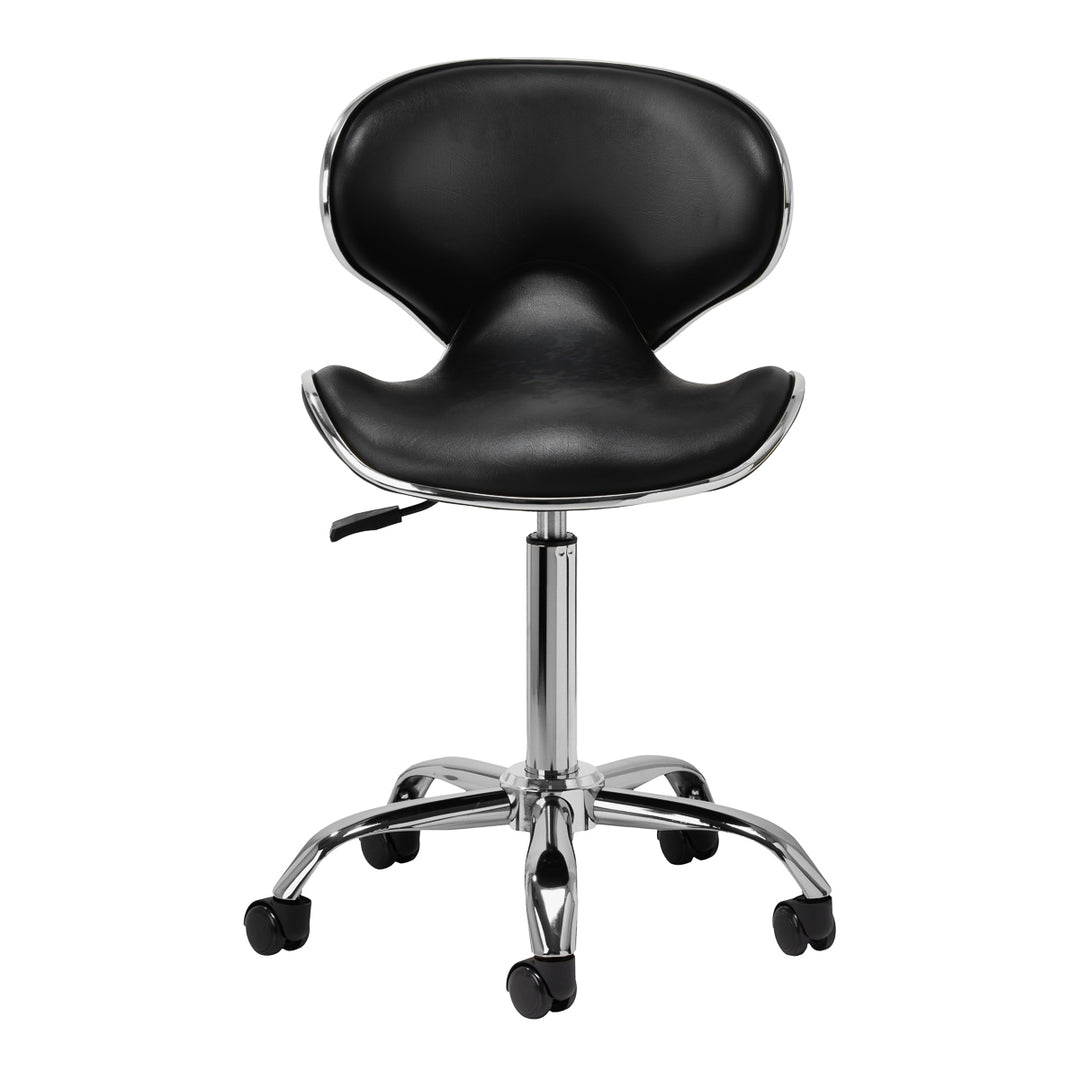 Silla de Salón con Ruedas y Respaldo Gabbiano Q-4599 v2 Negro - imagen 3
