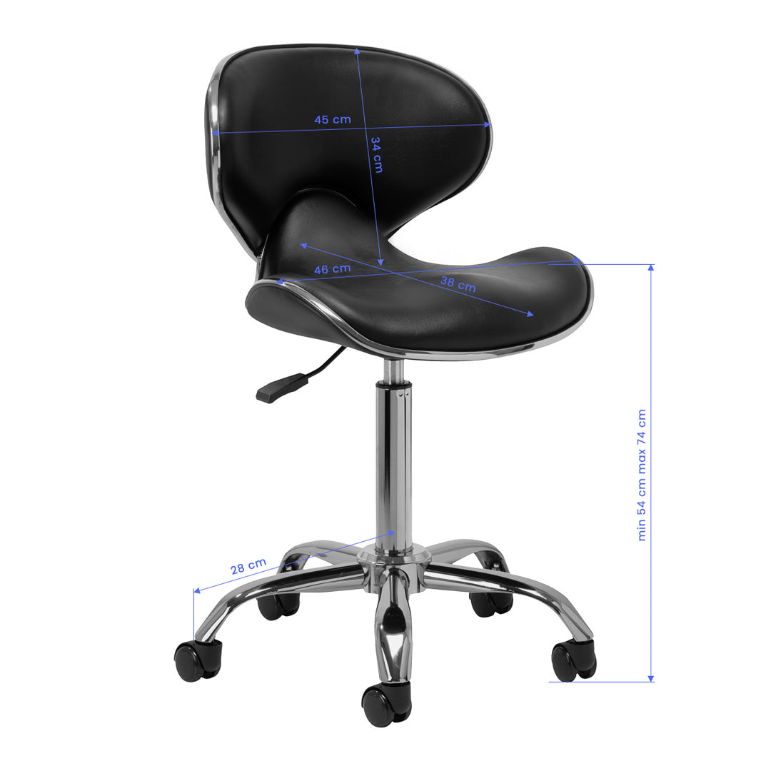 Silla de Salón con Ruedas y Respaldo Gabbiano Q-4599 v2 Negro - imagen 7