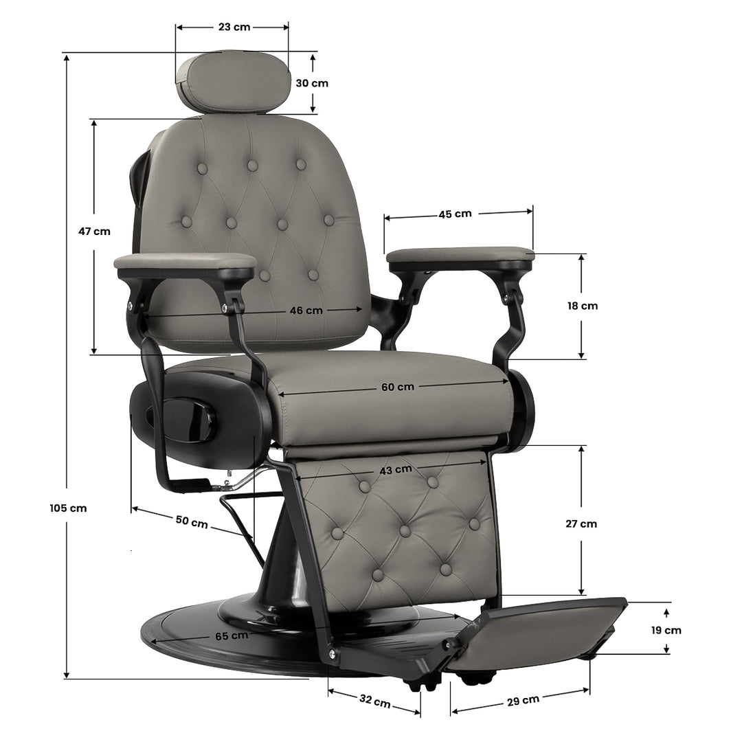 Sillón de barbero Gabbiano Francesco Gris-Negro - imagen 15
