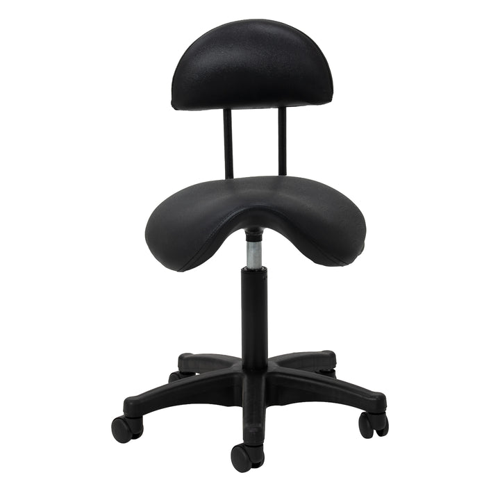 Taburete con Ruedas y Respaldo 6001B Negro - imagen 3