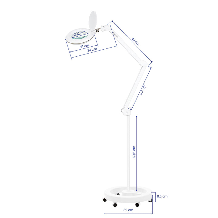 Lámpara Lupa LED 60 SMD 3D con Pie Elegante 6031 Blanca - imagen 10