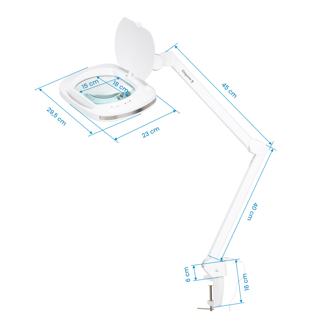 Lámpara Lupa LED 60 SMD con Abrazadera Elegante 6030 Blanca - imagen 8
