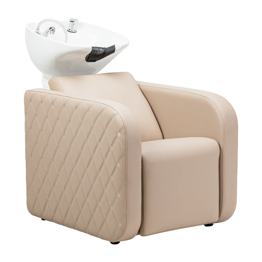 Lavacabezas Gabbiano Sylvia Plus con Masaje y Reposapiés Eléctrico Beige