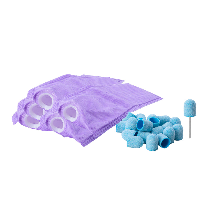 Exo Set Pedicura 5 Filtros, Soporte de Goma 13 mm y 20 Blue Med Caps