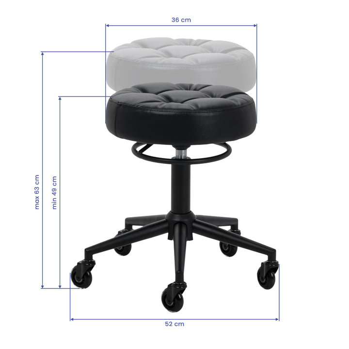 Taburete con Ruedas Gabbiano D054 Negro - imagen 6