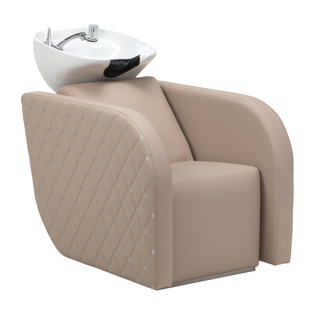 Lavacabezas Gabbiano Ines con Masaje y Reposapiés Eléctrico Beige