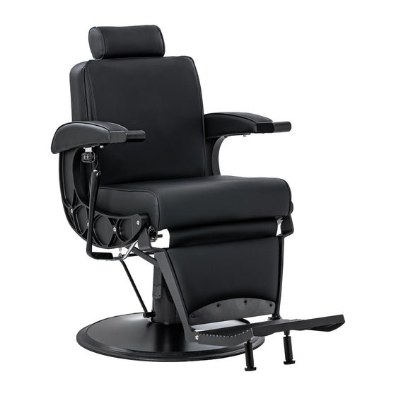 Sillón de Barberia Gabbiano Continental con Masaje Negro
