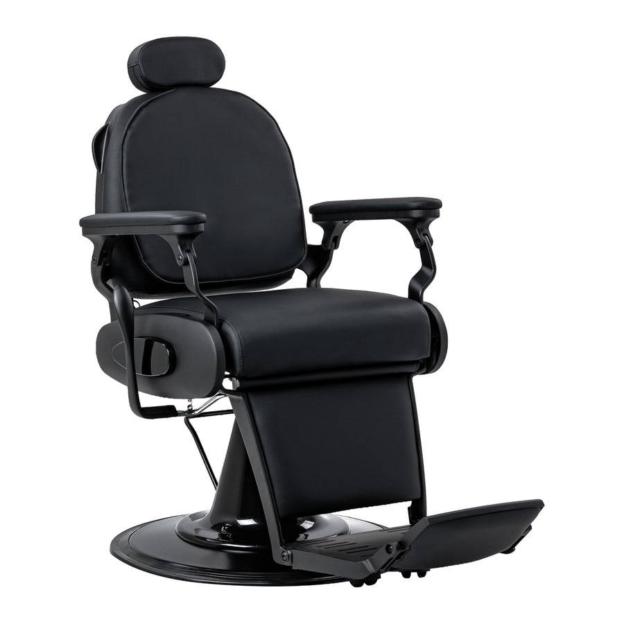 Sillón de Barberia Gabbiano Francesco con Masaje Negro-Negro