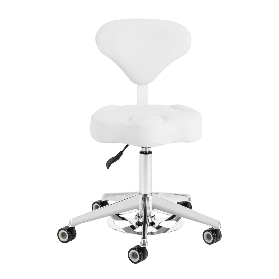 Taburete con Ruedas y Respaldo Azzurro 156F Bump-Up Blanco Nieve - imagen 2