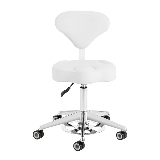 Taburete con Ruedas y Respaldo Azzurro 156F Bump-Up Blanco Nieve