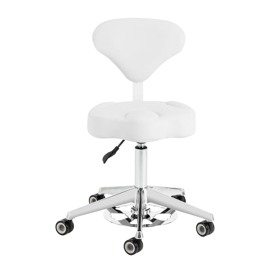 Taburete con Ruedas y Respaldo Azzurro 156F Bump-Up Blanco Nieve - imagen 2