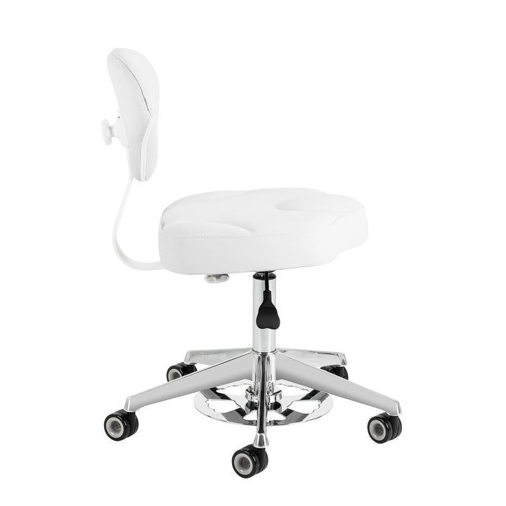 Taburete con Ruedas y Respaldo Azzurro 156F Bump-Up Blanco Nieve - imagen 4