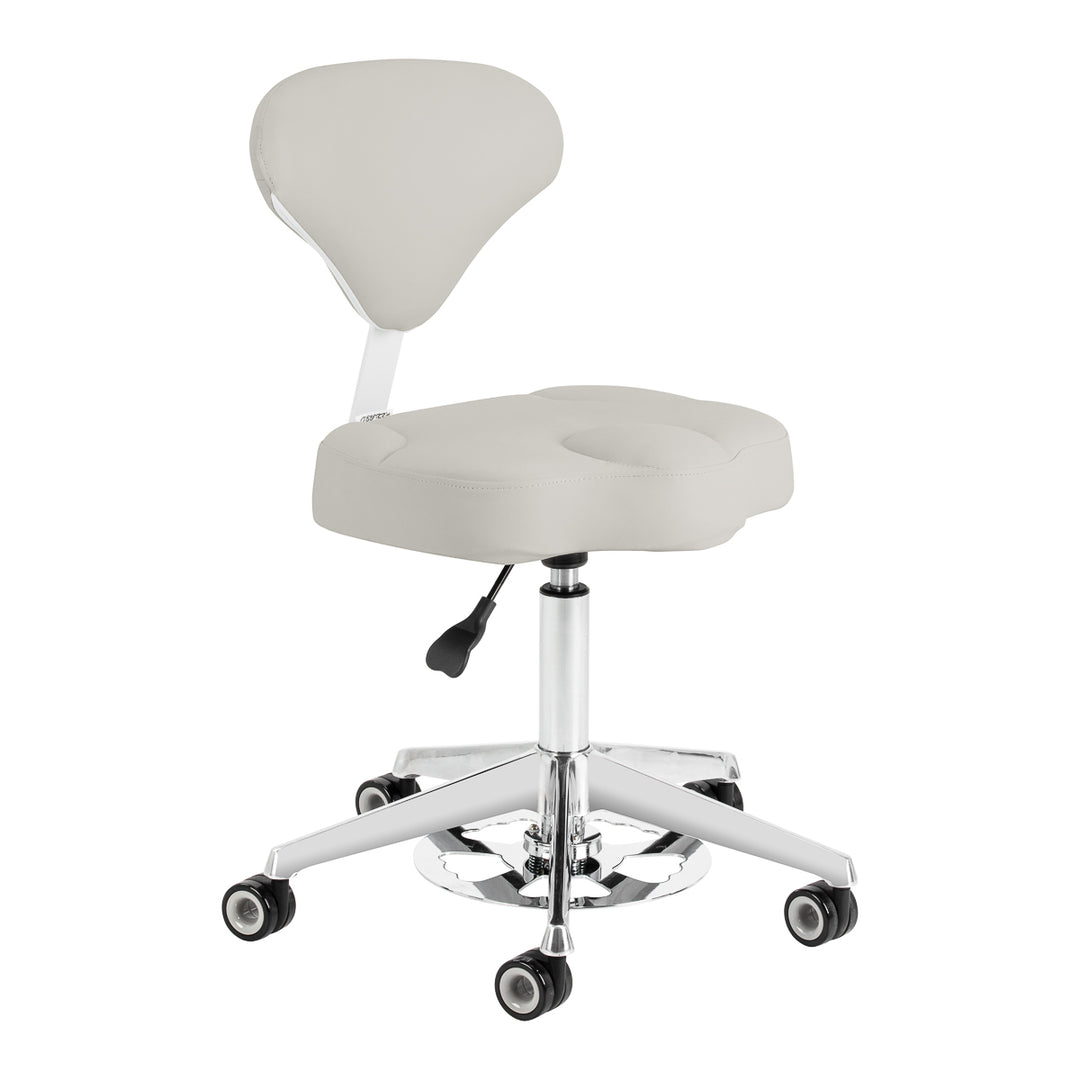 Taburete con Ruedas y Respaldo Azzurro 156F Bump-Up Gris