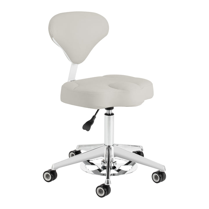 Taburete con Ruedas y Respaldo Azzurro 156F Bump-Up Gris