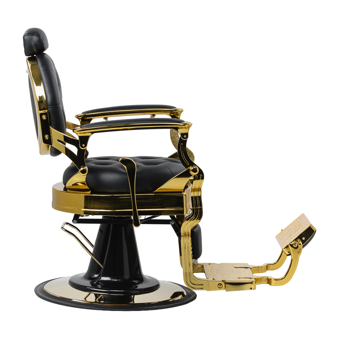 Sillón de Barberia Gabbiano Niccolo Negro-Oro - imagen 4