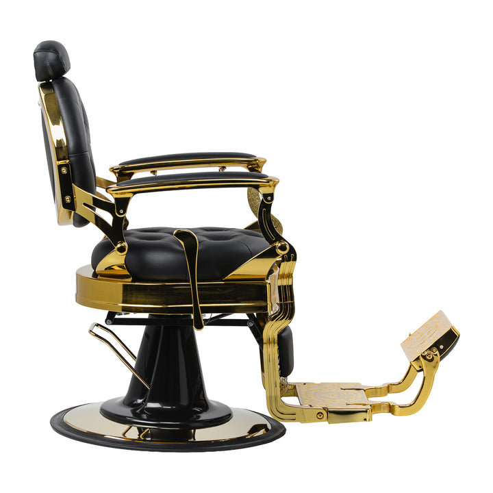 Sillón de Barberia Gabbiano Niccolo Negro-Oro - imagen 4
