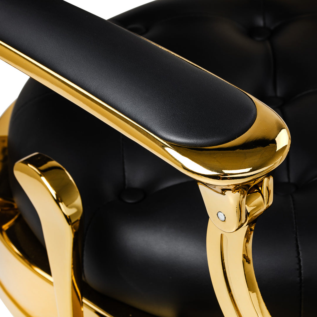 Sillón de Barberia Gabbiano Niccolo Negro-Oro - imagen 6