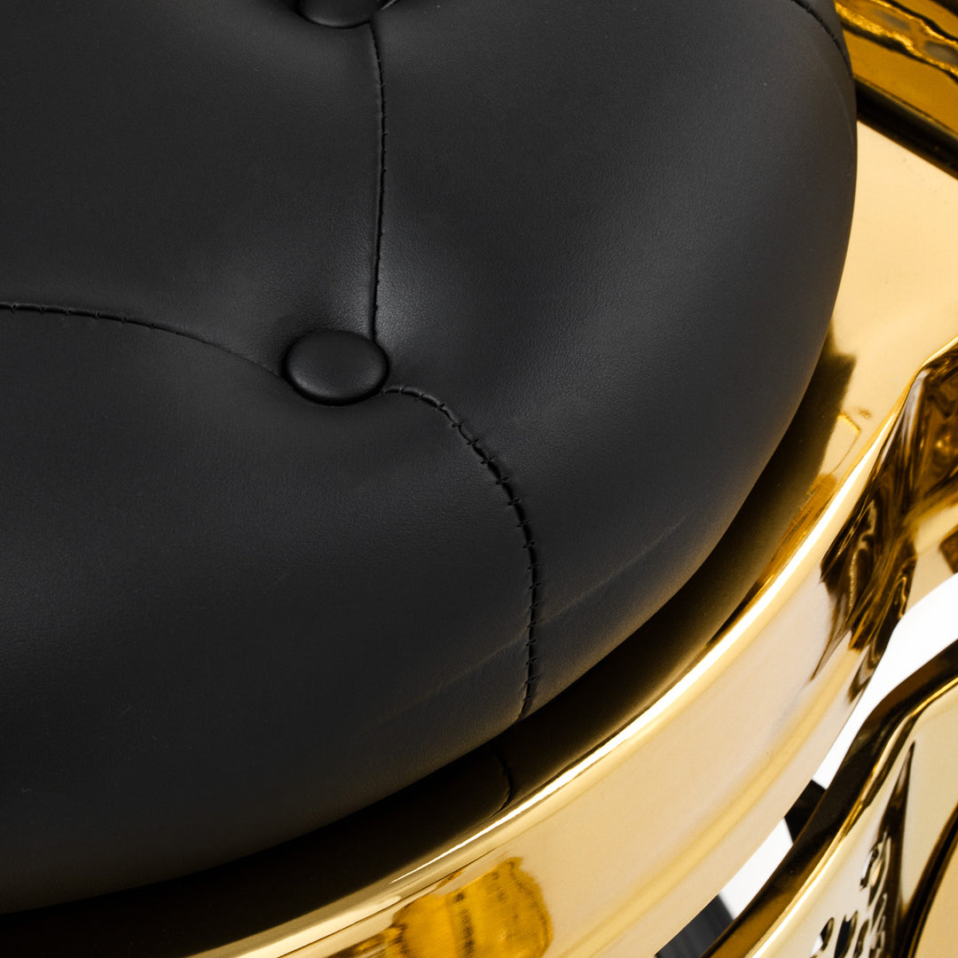 Sillón de Barberia Gabbiano Niccolo Negro-Oro - imagen 7