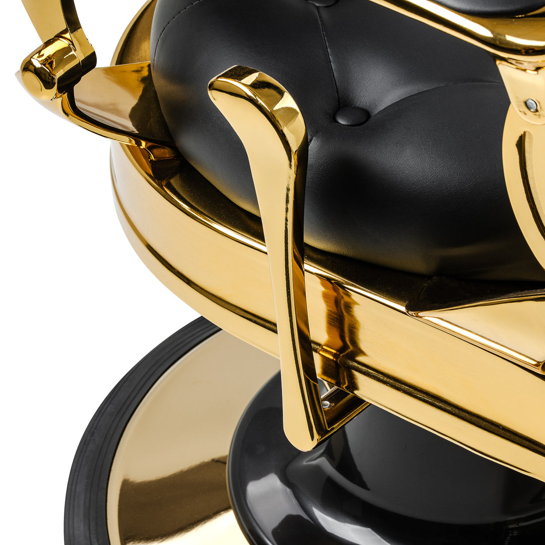 Sillón de Barberia Gabbiano Niccolo Negro-Oro - imagen 8
