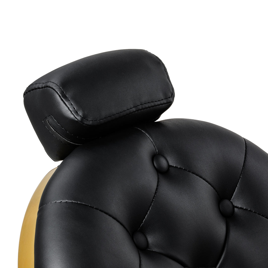 Sillón de Barberia Gabbiano Niccolo Negro-Oro - imagen 10