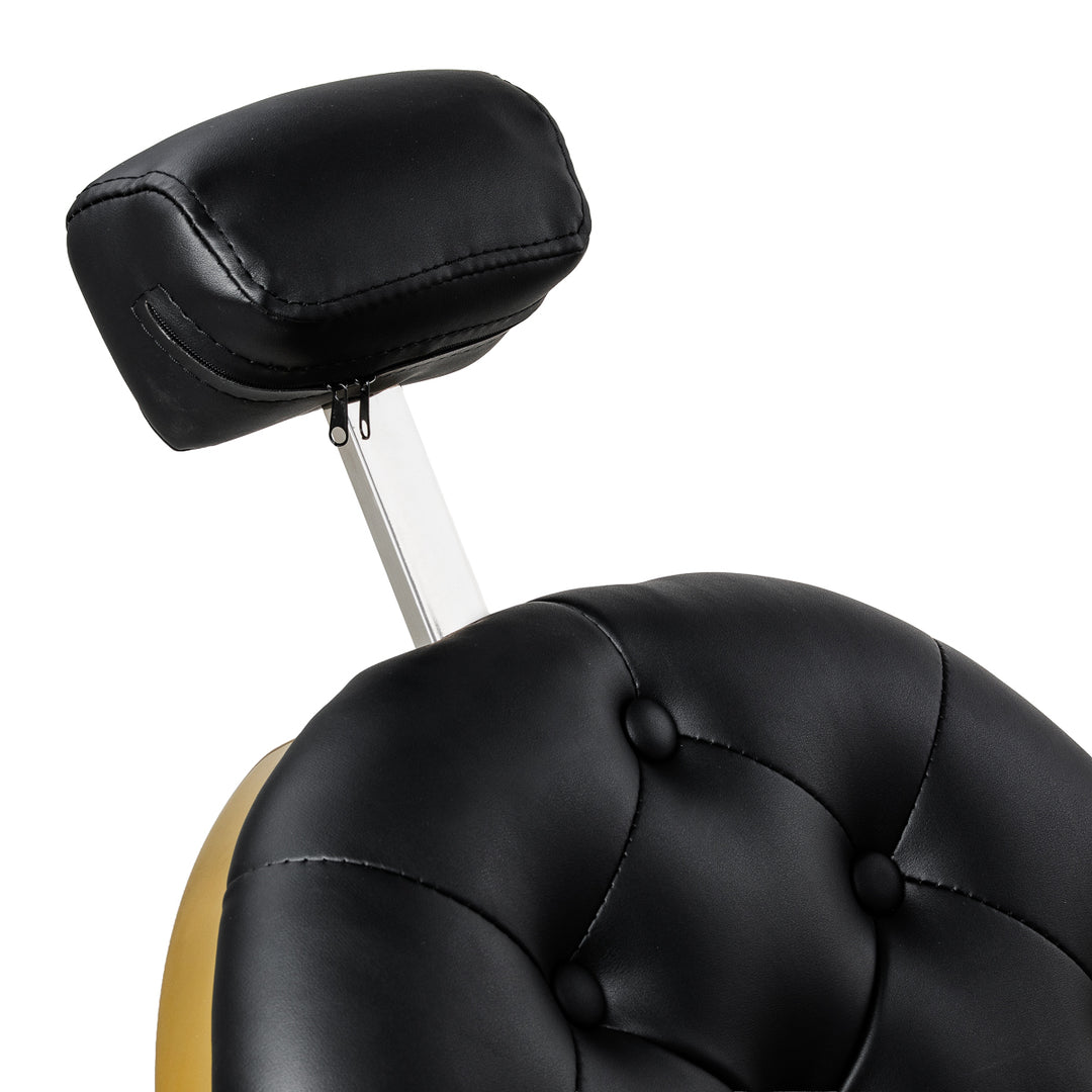 Sillón de Barberia Gabbiano Niccolo Negro-Oro - imagen 11